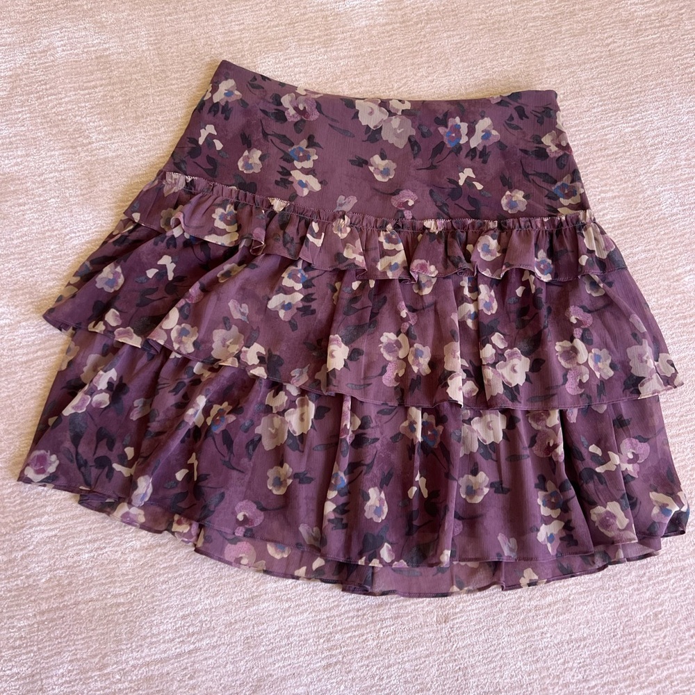 Lauren Ralph Lauren Ruffled Tiered/Lined A-Line Floral Skirt, Women's Size 10